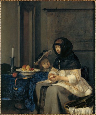 Loupač jablek (olej na plátně) od Gerard ter Borch or Terborch