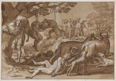 Král Jarmeric podrobuje zajatého Wendse mučení od Gerard van Honthorst