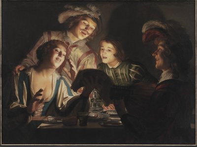 Hudební skupina při svíčkách od Gerard van Honthorst