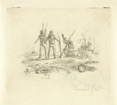 Tři pěšáci od Gerardus Emaus de Micault