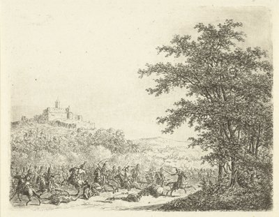 Jezdecký boj u pevnosti Königstein Setkání v Königsteinu od Gerardus Emaus de Micault