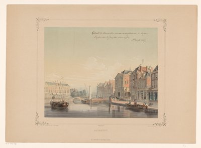 Pohled na Aalmarkt v Leidenu Aalmarkt (název na objektu) od Gerardus Johannes Bos