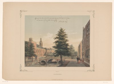 Pohled na Rapenburg v Leidenu Rapenburg (název na objektu) od Gerardus Johannes Bos
