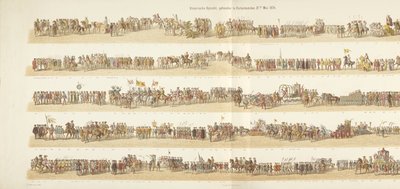 Historický průvod, který se konal v Rotterdamu dne 21. května 1874 (název na předmětu) od Gerardus Johannes Bos