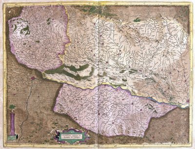 Alsasko, severní Francie (rytina od Gerardus Mercator