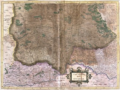 Bayern, Německo (rytina od Gerardus Mercator
