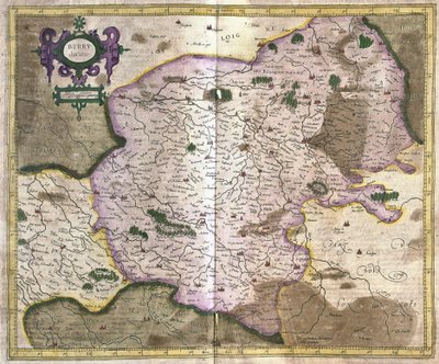 Bourges (údolí Loiry), Francie (rytina od Gerardus Mercator