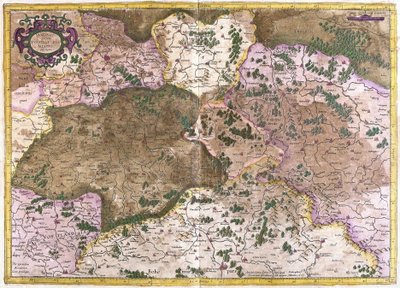 Německo, Československo a Polsko (rytina od Gerardus Mercator