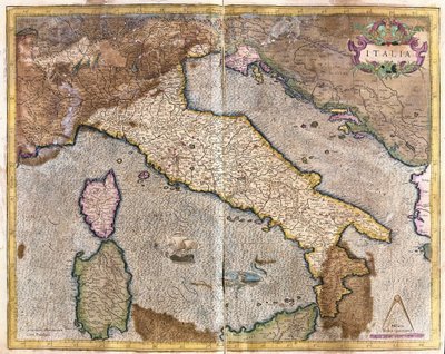 Itálie (rytina od Gerardus Mercator