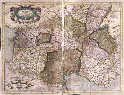 Limuzína, Languedoc, Auvergne, Burgundsko a Provence, jižní Francie od Gerardus Mercator