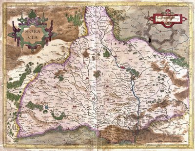 Morava, Česká republika (rytina od Gerardus Mercator