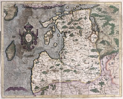 Oblast severního Baltského moře, Riga, Lotyšsko (rytina od Gerardus Mercator