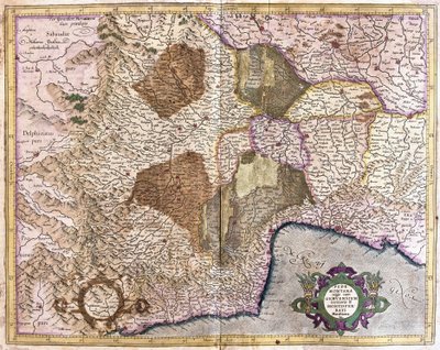 Piemond, Janov a Montserrat (rytina od Gerardus Mercator