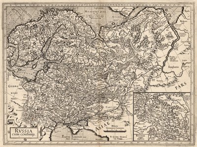 Rusko s Confinijsem. Mapa Ruska, 1587. od Gerardus Mercator