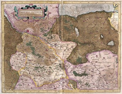 Sasko a Meklenbursko, Německo (rytina od Gerardus Mercator