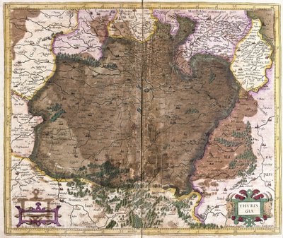Thuringen, Německo (rytina od Gerardus Mercator