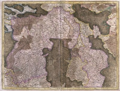Mapa Brabantska bez názvu: Belgie a Nizozemsko (rytina od Gerardus Mercator
