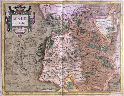 Waldeck (Hesensko), Německo (rytina od Gerardus Mercator