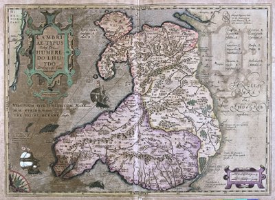Wales, Velká Británie (rytina od Gerardus Mercator