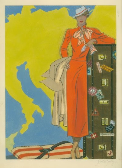 Dámská móda 1932 / cestovní šaty / Gerd Hartung od Gerd Hartung