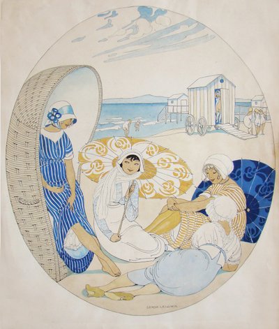 Chatování na dánské pláži od Gerda Wegener
