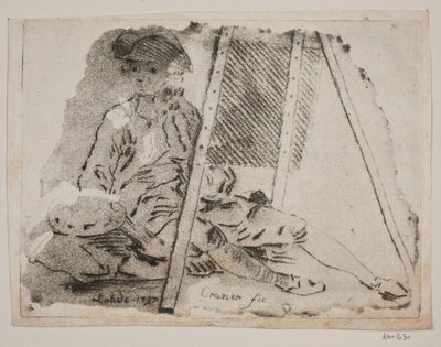 Malíř (Juel) u svého stojanu od Gerhard Ludvig Lahde