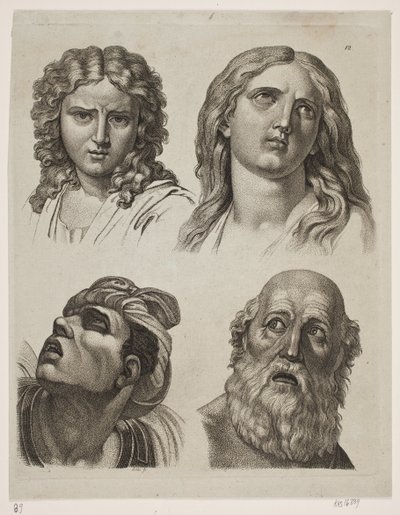 Čtyři studijní hlavy po italských obrázcích od Gerhard Ludvig Lahde