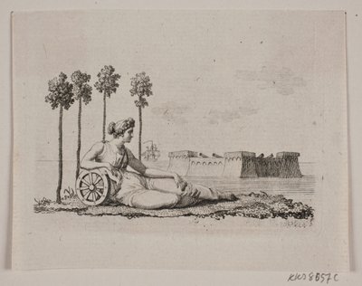 Ležící žena pevností od Gerhard Ludvig Lahde