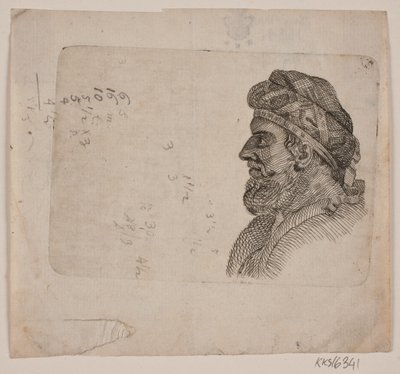 Studie hlavy starého muže v profilu od Gerhard Ludvig Lahde