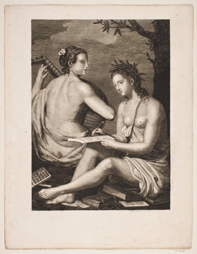 Terpsichore a Kalliope od Gerhard Ludvig Lahde