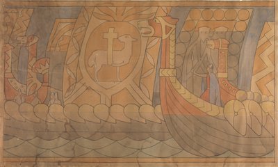 Folklorní kresba, 1895-1898. od Gerhard Munthe