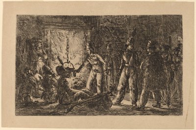 Kozáci před krbem [recto] od Gerhardus Emaus de Micault