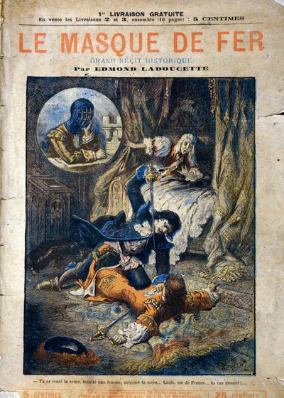 Le Masque de Fer, obálka románu Edmonda Ladoucetta, vycházející po částech na konci 19. od Gerlier