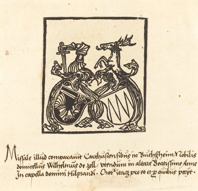 Knihovna Wilhelma von Zell od German 15th Century