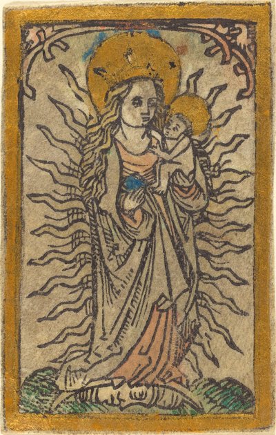 Madonna a dítě v slávě stojící na půlměsíci od German 15th Century
