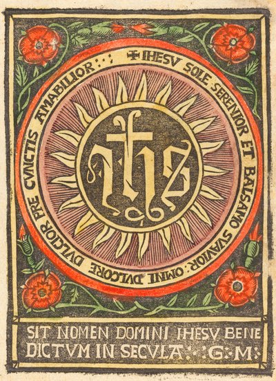 Monogram JHS v planoucím kruhu od German 15th Century
