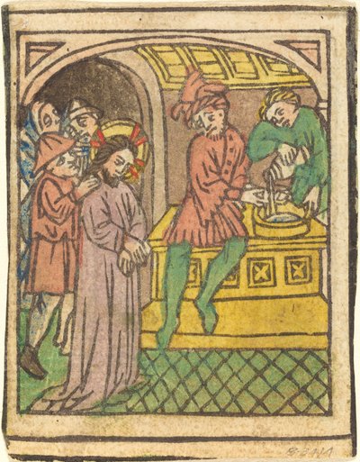 Pilát si myje ruce [recto] od German 15th Century
