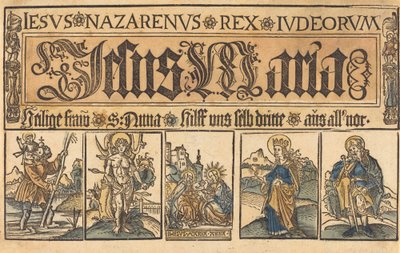 Svatá Anna, Madona s dítětem a svatí Christopher, Sebastian, Clara a Roche od German 15th Century