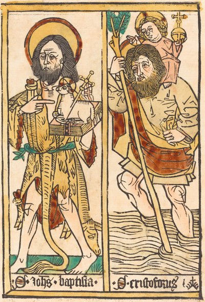 Svatý Jan Křtitel a svatý Kryštof od German 15th Century