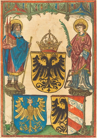 Svatý Sebaldus a svatý Vavřinec od German 15th Century