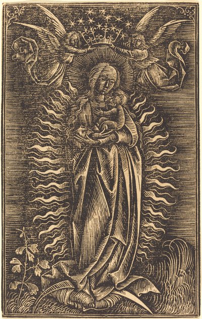 Panna korunovaná dvěma anděly od German 15th Century