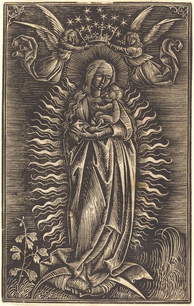 Panna korunovaná dvěma anděly od German 15th Century