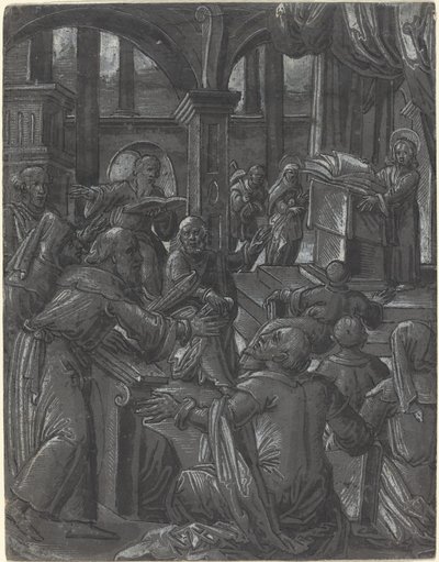 Kristus se hádal s doktory od German 16th Century