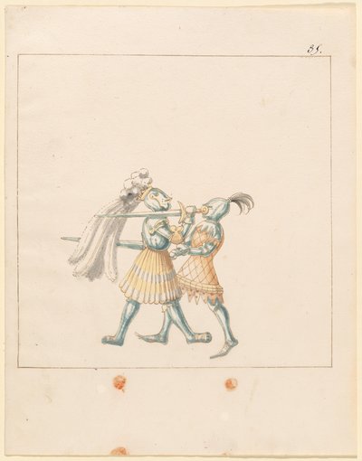 Freydal, Kniha klání a turnaj císaře Maxmiliána I.: Pěší souboje (svazek III): Deska 165 od German 16th Century