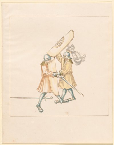 Freydal, Kniha klání a turnaj císaře Maxmiliána I.: Pěší boje (Třety) (III. díl): Deska 156 od German 16th Century