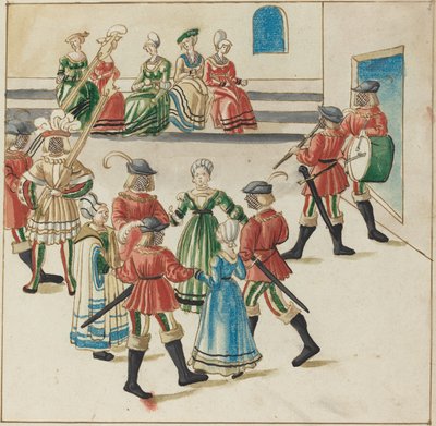 Tři páry v kruhovém tanci od German 16th Century