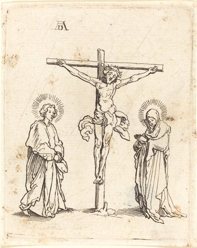 Ukřižování s Pannou Marií a svatým Janem od German 16th Century after Albrecht Dürer