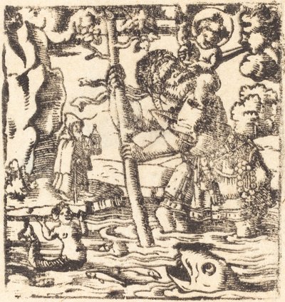 Svatý Kryštof od German 16th or 19th Century