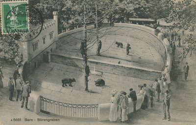 Zoo Bern, Medvědí zahrada. Pohlednice odeslaná 19. června 1913. od German Photographer