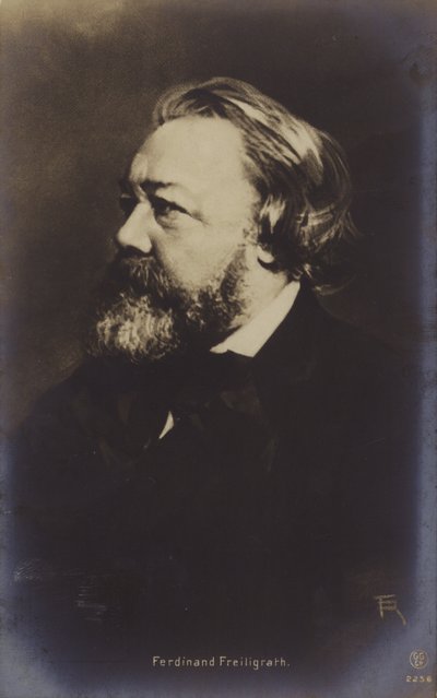 Ferdinand Freiligrath (1810-1876), německý básník (čb fotografie) od German Photographer